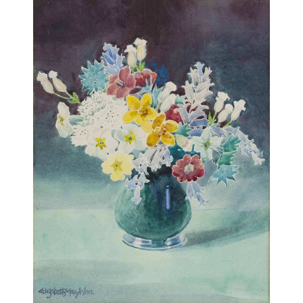 [§] ELIZABETH MARY WATT (1886-1954) SPRING FLOWERS watercolour, signed lower left ELIZABETH MARY