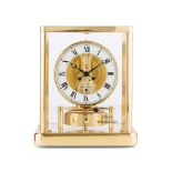 JAEGER LE COULTRE, GENEVA SWISS GILT-BRASS 'ATMOS' CLOCK the circular dial with Roman chapters and