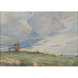 JOHN MUNNOCH (BRITISH 1879-1915) WINDMILL, NETHERLANDS, 1914 signed, watercolour 23.5cm x 33.5cm (