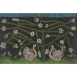 [§] SCOTTIE WILSON (1888-1972) BIRDS IN A LANDSCAPE gouache and watercolour, signed lower right