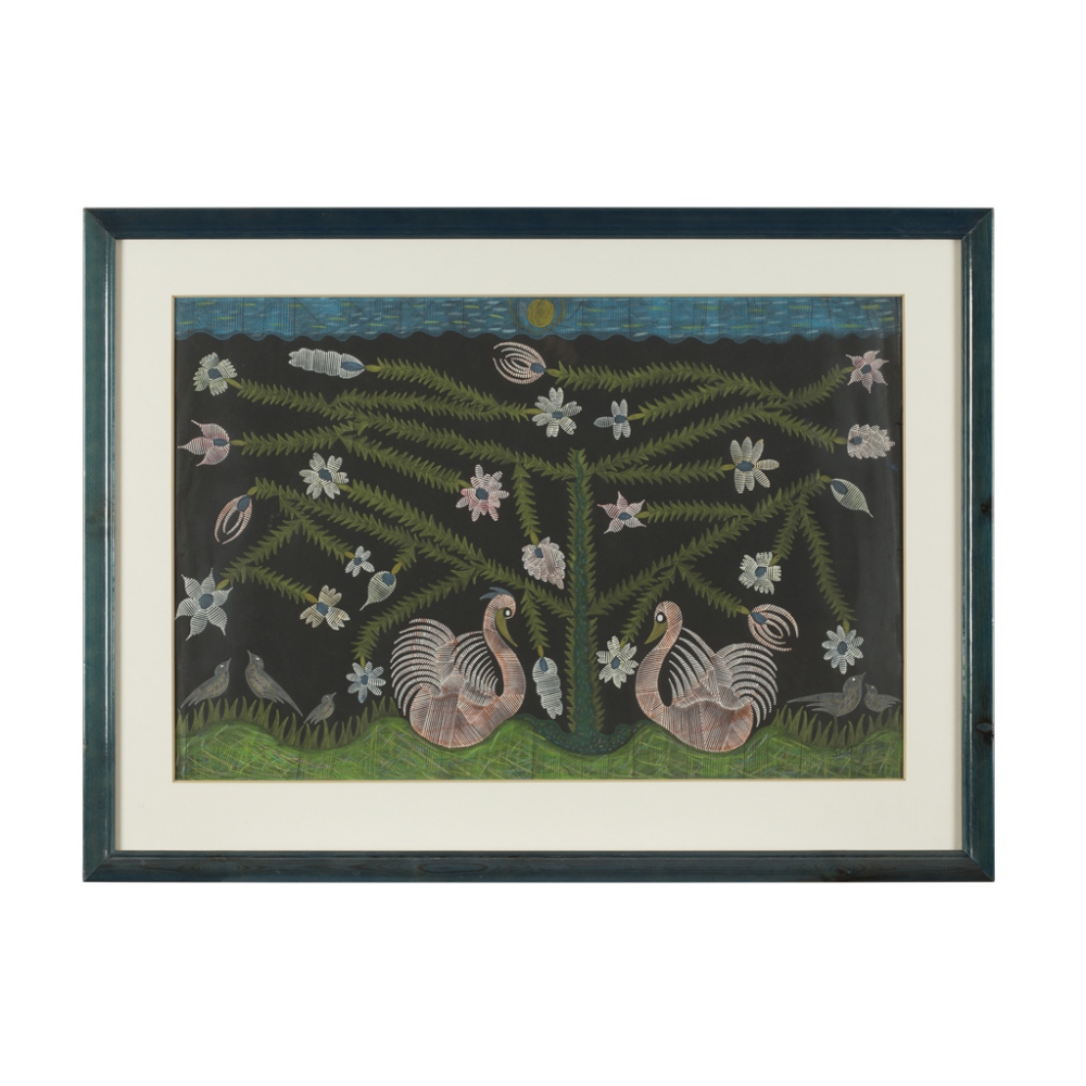 [§] SCOTTIE WILSON (1888-1972) BIRDS IN A LANDSCAPE gouache and watercolour, signed lower right - Image 2 of 2