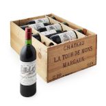 CHATEAUX MARGAUX - A case of twelve bottlesChateau La tour De Mons 1979, original wood case (12)