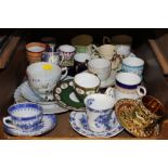 A large collection of porcelain cups and saucers, various makers