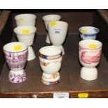 Booths 'Old Time' pattern large egg cup and seven others, all made for the USA market (8)