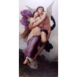 After William Adolphe Bouguereau The Ravishment of Psyche Giclee print on canvas 138 x 69 cm