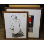 Hilary McMaster Study of a nude 33cm x 23cm, and two other prints