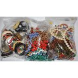 Three large bags of costume jewellery