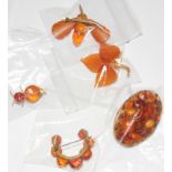 A small collection of amber jewellery