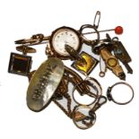 A miscellaneous lot of gold jewellery and some gold coloured metal jewellery