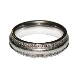 A full hoop platinum and diamond eternity ring comprising of a double row of 0.05 diamonds as