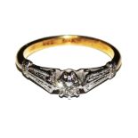 A single stone diamond ring set in 18 carat gold