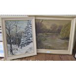 B.L. Simmons Winter Woods,  oil on board, signed and dated, 1978, 39cm x 29cm and another by the