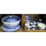 A Copeland's Spode 'Tower' bowl, 26cm diameter, and cheese dish 29cm diameter, and various other