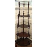 A set of mahogany spiral library steps, with turned supports and leather lined steps, 114cm high,