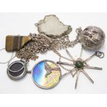 A collection of miscellaneous pendants, etc