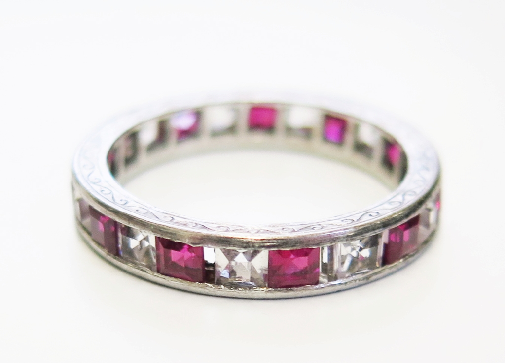 A paste set eternity ring