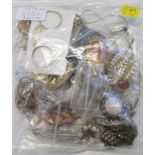 A bag of costume jewellery