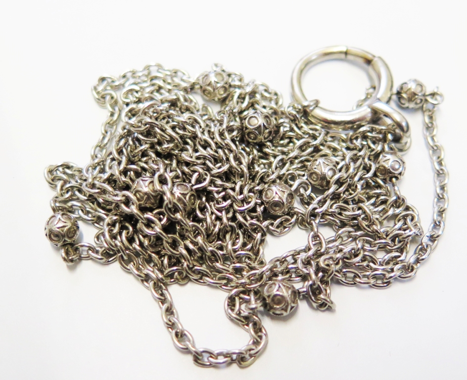 A silver muff chain