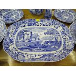 Spode Italian design blue and white meat dish and various other blue and white wares, some in