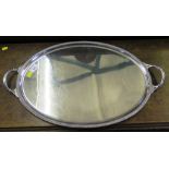 A silver plate oval two handled tray