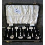 A cased set of eight silver coffee spoons