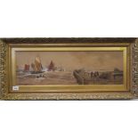 Thomas Bush Hardy Boats in choppy water by a pier Watercolour and white Signed and dated 1893,