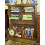 A mahogany open bookcase, on a plinth base, 89cm wide