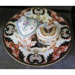 A Royal Crown Derby Imari Kings pattern plate No983, together with Royal Crown Derby butterfly