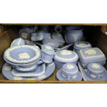 A collection of Wedgwood blue jasperwares