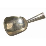 A Georgian silver caddy spoon (marks rubbed)