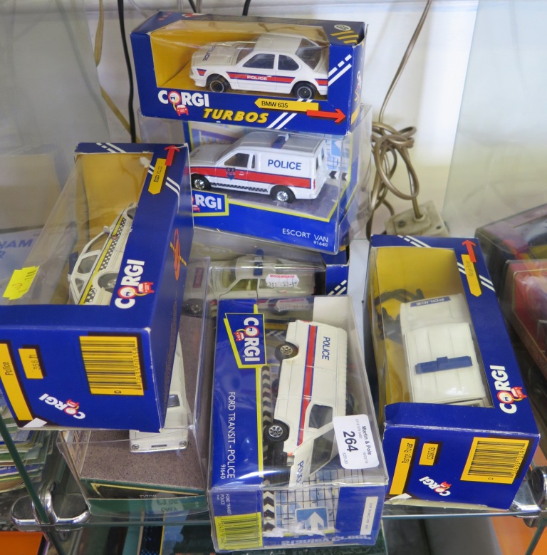 Corgi: various models of police vehicles, all boxed