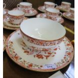 A Wedgwood tea service for ten places, pattern Y64, with red, gold and black floral decoration