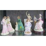 Five Royal Worcester figures, including 'Painting' from 'The Graceful Arts' 'Sweet Dreams' and '