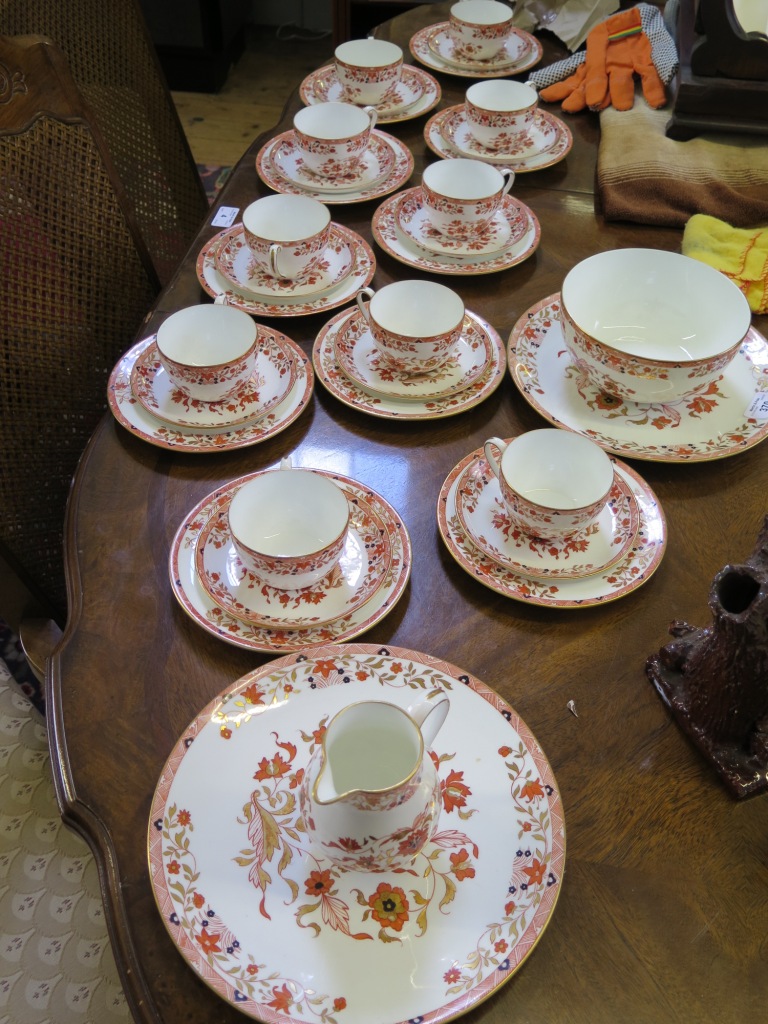 A Wedgwood tea service for ten places, pattern Y64, with red, gold and black floral decoration - Image 2 of 2