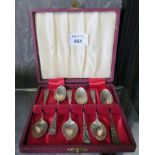 A cased set of silver coffee spoons