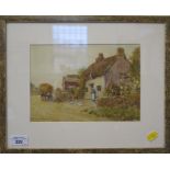 James W. Milliken Haycart outside a cottage Watercolour, signed, 17cm x 24cm