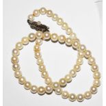 A string of Miki Moto pearls with original box