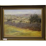 Raymond Hunt Moorland view Oil on board, signed, 29cm x 40cm