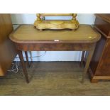 A George III crossbanded mahogany side table, with boxwood and ebony lined frieze on square tapering