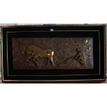 B. Elton Shire horses ploughing Bronze mounted on board, signed 45cm x 114cm