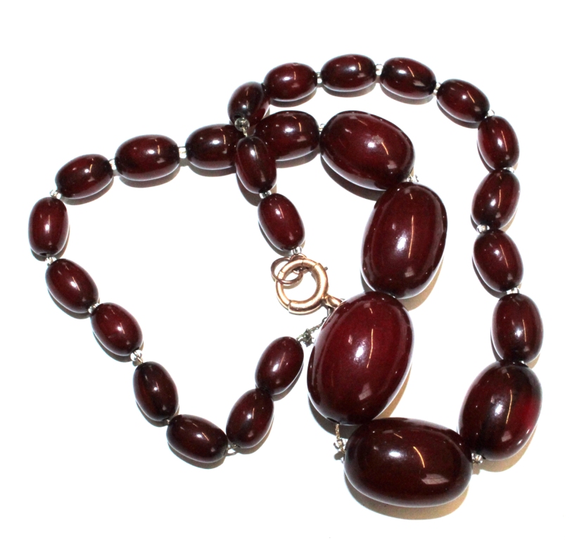 A small cherry amber necklace