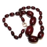 A small cherry amber necklace