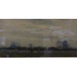 J.H. Vignoles Fisher Cows grazing in the early morning mist Watercolour, 16cm x 33cm