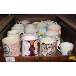 A collection of commemorative mugs, the earliest for Queen Victoria's Golden Jubilee 1887 (17)