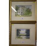 Bill Toop Salisbury Cathedral from the Nadder at Quidhampton Watercolour, signed and labelled verso,