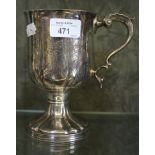 A silver plated drinking cup