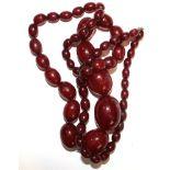 A large cherry amber necklace