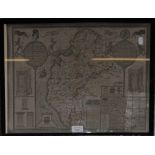 After John Speed, a map of Cumberland, 34cm x 45cm