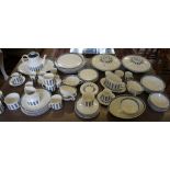 A Royal Doulton Moonstone pattern part dinner service, including tea and coffee cups, tureens and
