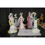 Eight Coalport 'My Fair Ladies' collection figures, with certificates of authenticity